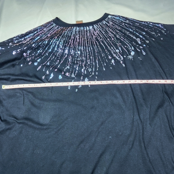 Hand Painted Lana Rogers Oversized Tunic/Dress w/Purple Metalic Splatter Design - Picture 9 of 10